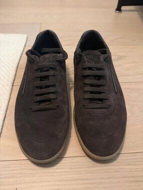 Like New Zegna Dark Brown 232 Suede Sneakers (US 10.5)